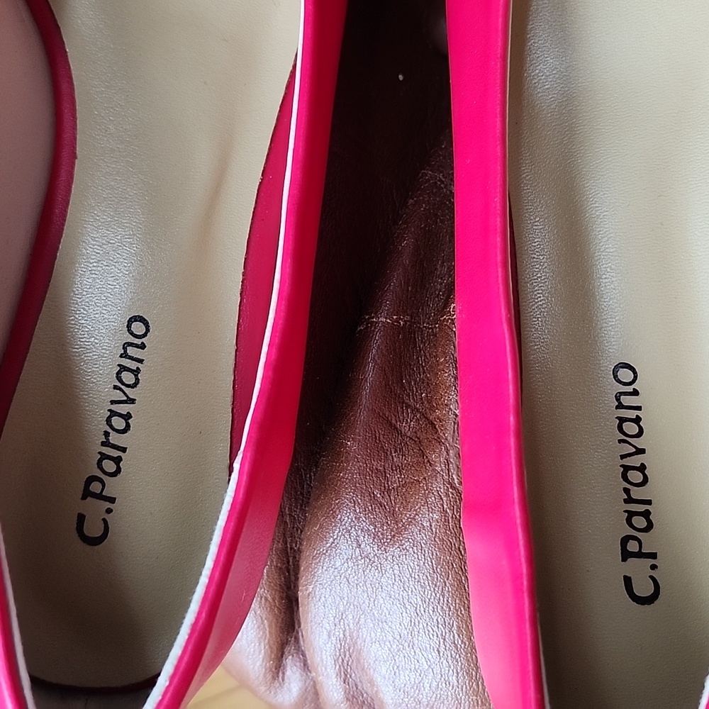 C Paravano Red Ballet Flats With bows. SZ.36. ( They R Red) Not Pink. - Picture 2 of 8